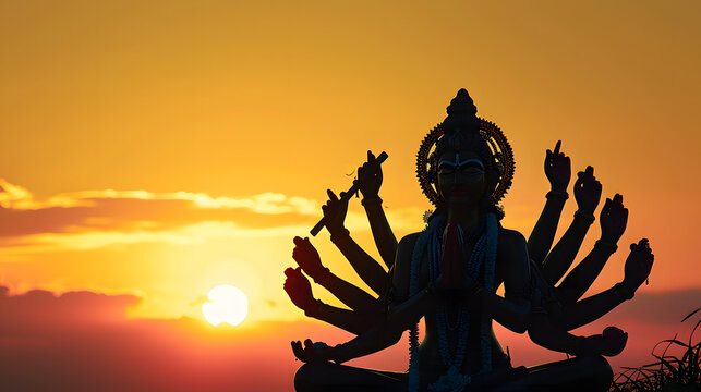 Goddess Kali at sunset