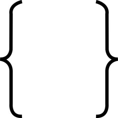 braces or curly brackets icon, Black bracket . vector of Text brackets design. Icons vintage typography symbol. Thin signs of typography symbols. Pixel perfect, Hand drawn braces, punctuation mark.