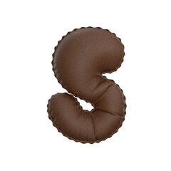 3D leather balloon Letter S