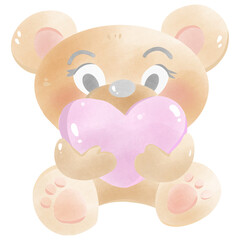 teddy bear and pink heart