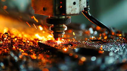 Precision Metalworking: Industrial Laser Cutting Steel, Illustrating Advanced Manufacturing Technology