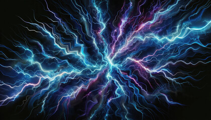 Fototapeta premium Electric Essence - The Dance of Charged Colors