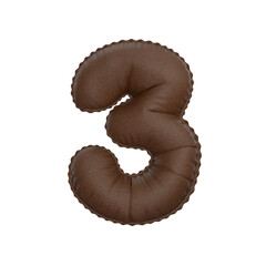 3D leather balloon Number 3