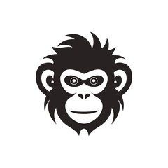 black cool monkey vector logo icon illustration design isolated on white background