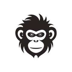 Fototapeta premium black cool monkey vector logo icon illustration design isolated on white background