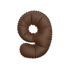 3D leather balloon Number 9