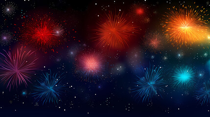 Fototapeta premium Beautiful creative holiday background. Fireworks and sparkles