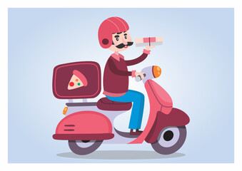 delivery biker pizza
