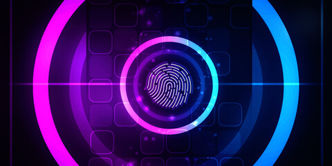 Fingerprint Scanning Technology Concept 2d Illustration