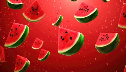 Abstract watermelon slices background