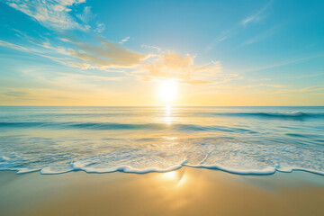 Fototapeta na wymiar Serene Horizon: The Calm of a Coastal Sunrise