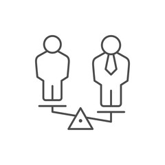 Persons comparison line outline icon