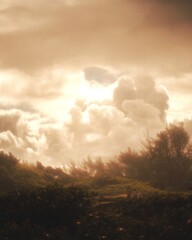 sunset in the sky with lots of clouds