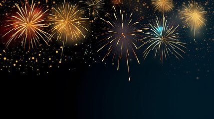 Naklejka premium Beautiful creative holiday background. Fireworks and sparkles