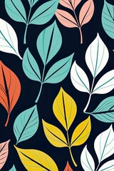 Fototapeta premium Motif de Feuilles de plantes