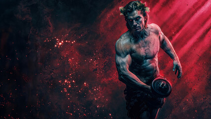 Warrior Performing Dumbbell Curl