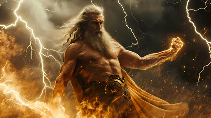 The Mighty Zeus. Supreme Deity of Greek Mythology - obrazy, fototapety, plakaty