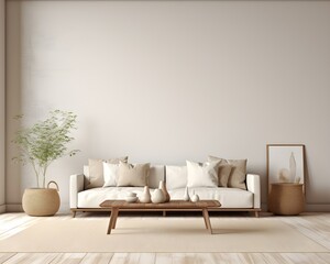 Nordic Style Living Room Mockup, 3D Mockup Render, Interior Design