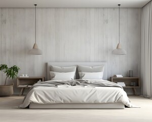 Ranch Style Bedroom Mockup, 3D Mockup Render, Interior Design
