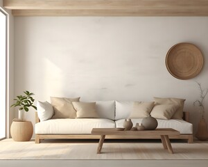 Ranch Style Living Room Mockup, 3D Mockup Render, Interior Design