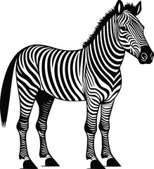 Zebra is Standing  Silhouette Vector Art illustrator Design 