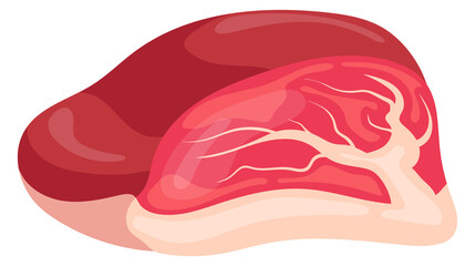 Beef meat cartoon icon. Raw steak cut