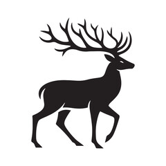Whispered Woodland Sonata: Deer Silhouette Series Composing a Sonata in the Whispered Woodlands of Nature's Silent Stage - Deer Illustration - Deer Vector
