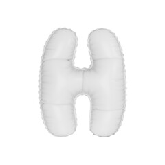 3d illustration white matt balloon letter H