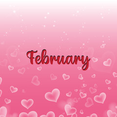 Fototapeta na wymiar february vector background illustration. it is suitable for card, banner, or poster