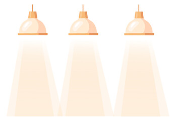 Ceiling lamps hanging. Cartoon interior spot light