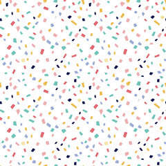 Confetti seamless pattern. Gift wrapping, wallpaper, background. New Years