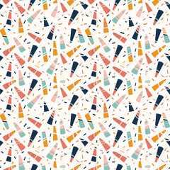 Party poppers seamless pattern. Gift wrapping, wallpaper, background. Birthday