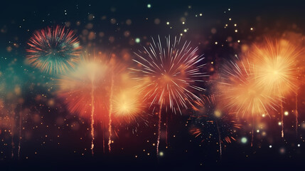 Fototapeta premium Beautiful creative holiday background. Fireworks and sparkles