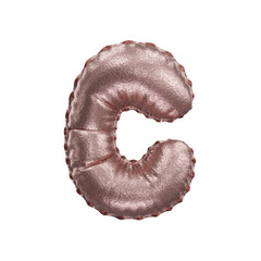 3D hammered copper balloon letter C