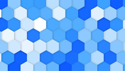 hexagon blue mosaic geometric background with diamond and triangle shapes layered pattern design