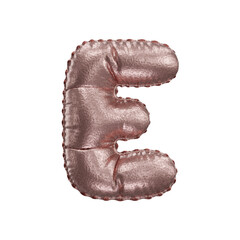 3D hammered copper balloon letter E