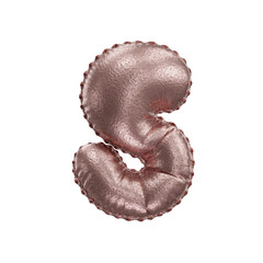 3D hammered copper balloon letter S