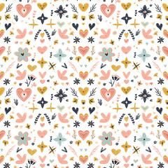 Compassion symbols seamless pattern. Gift wrapping, wallpaper, background. World Kindness Day