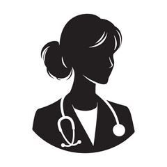 Whispers of Wellness: Doctor Silhouettes Communicating the Gentle Whispers of Healing and Compassion - Doctor Illustration - Doctor Vector
