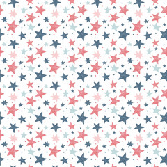 Star-spangled banners seamless pattern. Gift wrapping, wallpaper, background. Flag Day