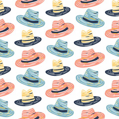 Sombreros seamless pattern. Gift wrapping, wallpaper, background. Cinco de Mayo