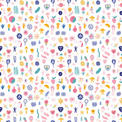 Survivor support symbols seamless pattern. Gift wrapping, wallpaper, background. National Cancer Survivors Day