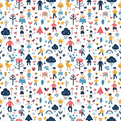 National Autism Awareness Day events seamless pattern. Gift wrapping, wallpaper, background. National Autism Awareness Day