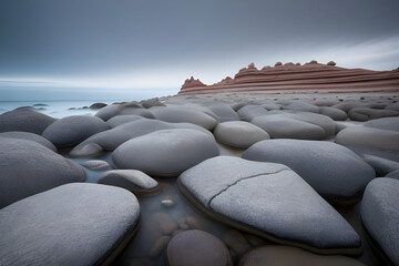 Obraz premium An abstract image of patterns in a rock formation