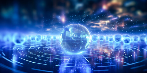 Concept general virtual money, banner Abstract business crypto technology. Metaverse digital world planet cyber Earth