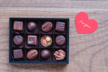 バレンタインなど贈り物のチョコレート