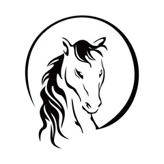 horse silhouette design. mustang sign and symbol.