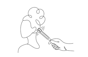 Otolaryngologist. Doctor. Patient. Diagnostics. Tuning fork