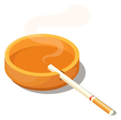Smoking symbol. Cigarette lay in ashtray cartoon icon