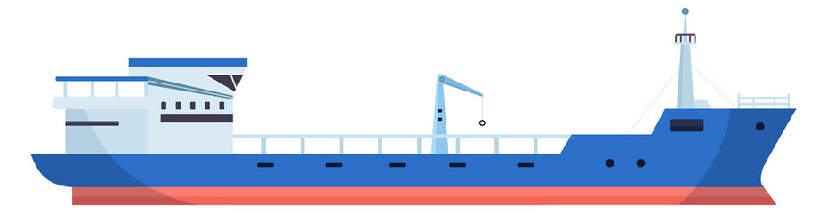Tanker color icon. Oil transportation marine ship